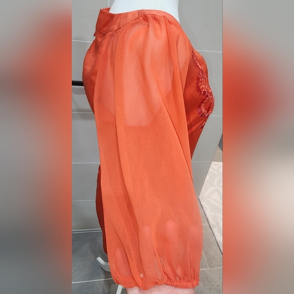 Size S Arden B Orange Tunic Dress with Sequin Embellishments - Picture 4 of 8